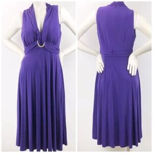 2/$30 Dressbarn Collection 10 Womens Purple Gathered Shawl Pleated  Party Dress